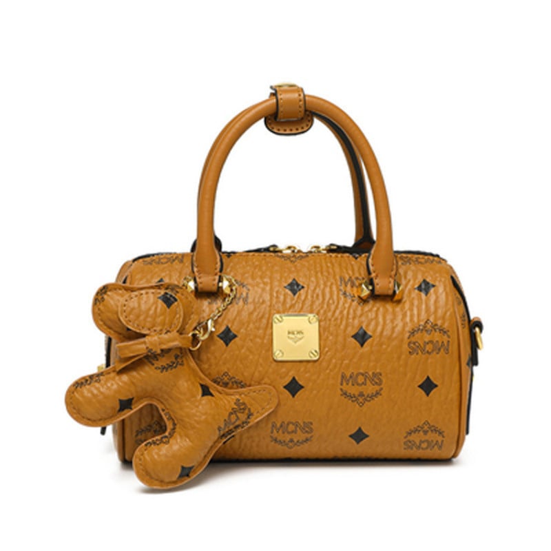 Geantă cilindrică din piele naturală, închidere cu fermoar, buzunar intern pentru cameră, curele duble