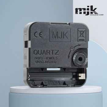 Mecanism ceas cuarț MJK, mișcare silențioasă, carcasă din plastic, logo tipărit (ambalare 500)