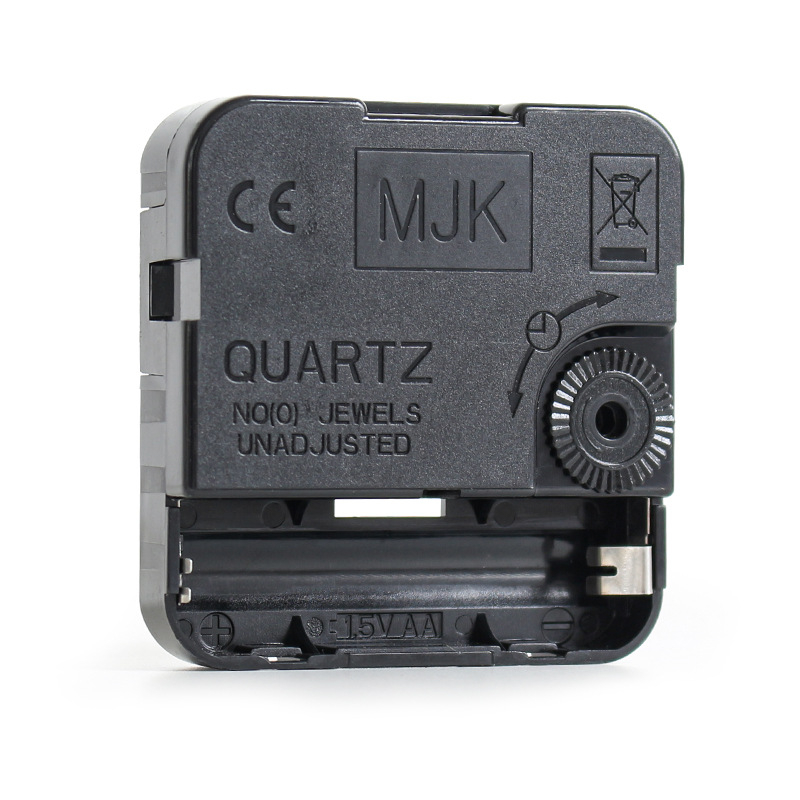 Mecanism ceas cuarț MJK, mișcare silențioasă, carcasă din plastic, logo tipărit (ambalare 500)