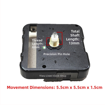 Mecanism de ceas quartz pentru ramă foto – F333, mișcare sweep a secundelor, funcționare silențioasă, ax 13 mm, carcasă din plastic, stil modern simplu (Mișcare: Quartz; Lungime ax: 13 mm; Carcasă: Plastic; Stil: Modern simplu)