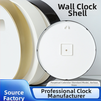 Ceas de perete cu cuarț, carcasă ABS, ramă din plastic, formă circulară, afișaj LCD