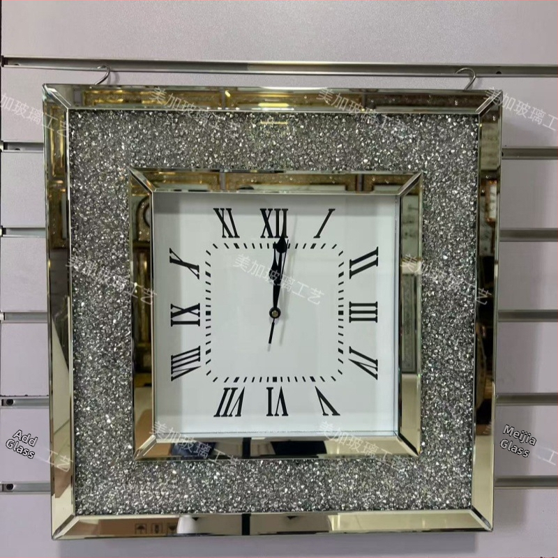 Ceas de perete, stil modern, pătrat, alimentat cu baterie, mișcare cu secunde în trecere