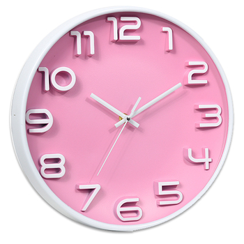 Ceas de perete Kelijia KLJ-6125, mișcare cuarț cu sweep al secundelor, alimentare cu baterie, carcasă rotundă din plastic, cadran din sticlă