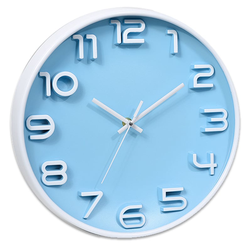 Ceas de perete Kelijia KLJ-6125, mișcare cuarț cu sweep al secundelor, alimentare cu baterie, carcasă rotundă din plastic, cadran din sticlă