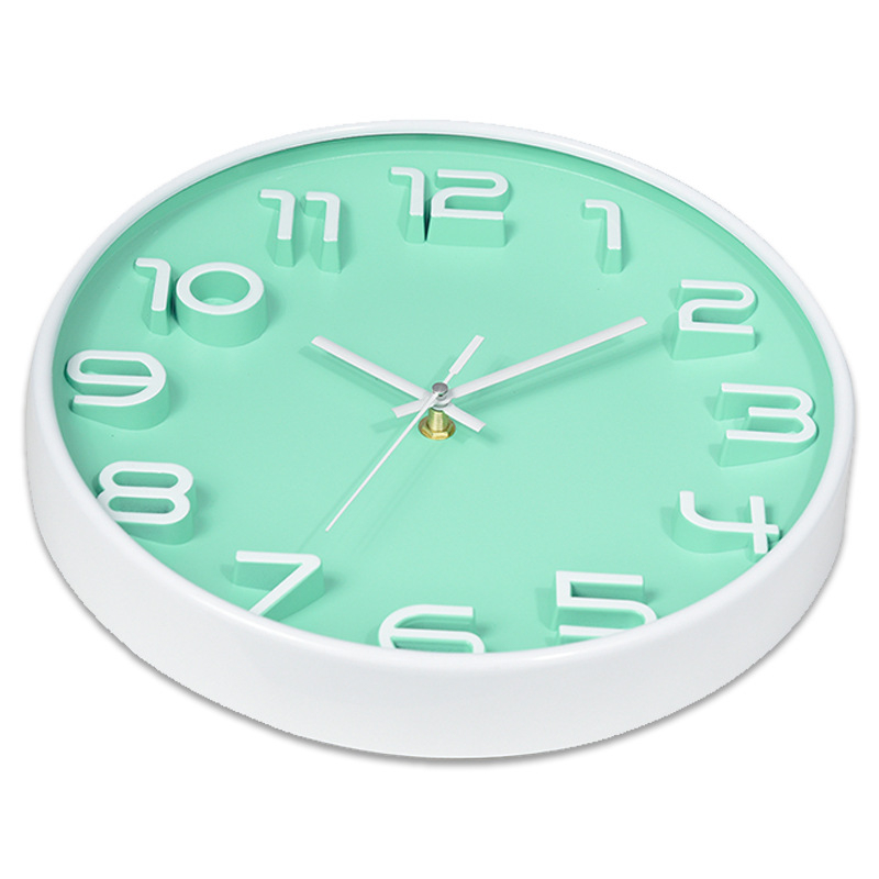 Ceas de perete Kelijia KLJ-6125, mișcare cuarț cu sweep al secundelor, alimentare cu baterie, carcasă rotundă din plastic, cadran din sticlă