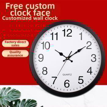 Ceas de perete modern, rotund, alimentat cu baterii, mișcare cuarț, carcasă din plastic, singură față, afișaj cu ace și cifre