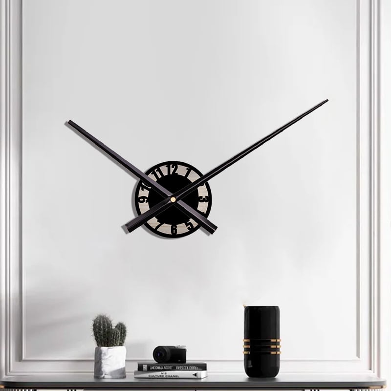 Ceas de perete DIY – Mișcare Quartz, Sweep silențios al secundei, Alimentat cu baterie, Cadran metalic, Carcasă metalică