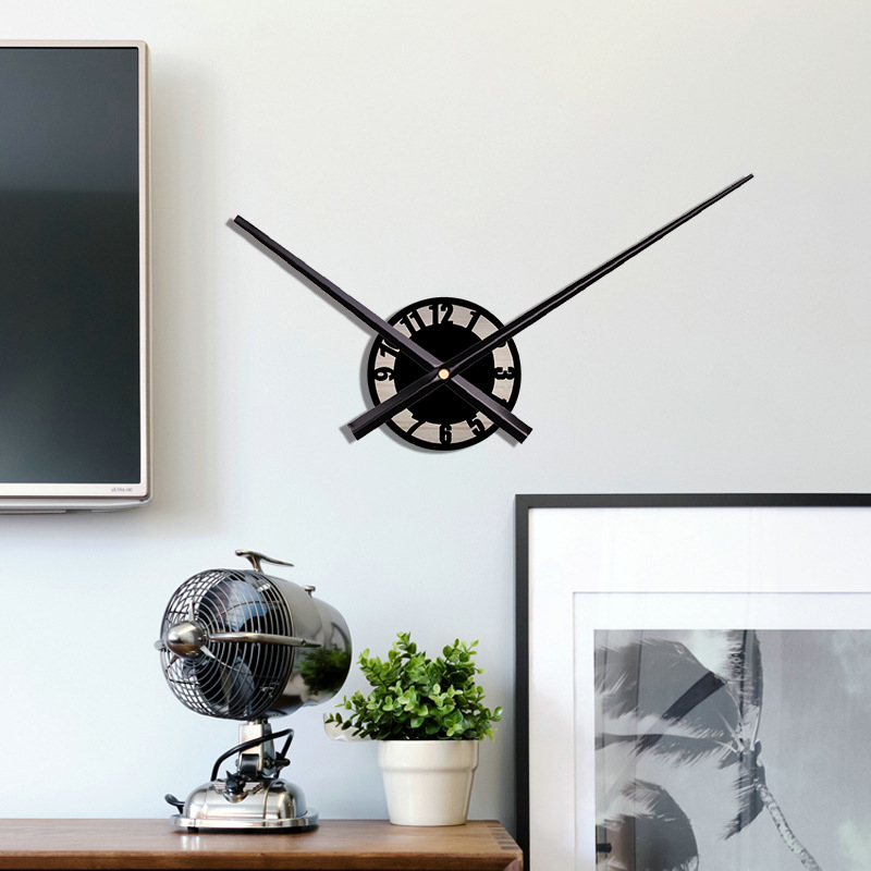 Ceas de perete DIY – Mișcare Quartz, Sweep silențios al secundei, Alimentat cu baterie, Cadran metalic, Carcasă metalică