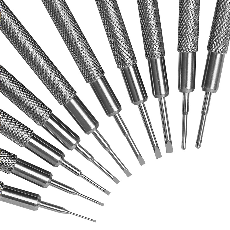 Часовникова отвертка Time Chi — неръждаема стомана, без изолация, без магнит, дръжка: инструментална стомана (Марка: Time Chi; Материал: неръждаема стомана; Изолация: Няма; Магнитен: Няма; Материал на дръжката: Инструментална стомана)