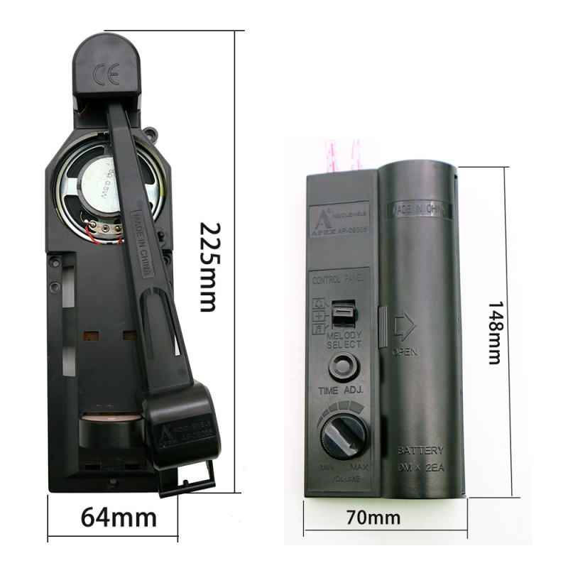 Ceas de perete cu box muzical și mecanism Quartz – carcasă din plastic, stil modern minimalist