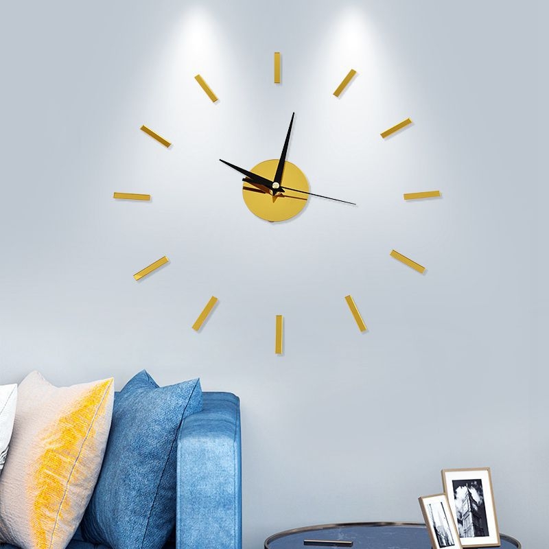 Ceas de perete fără găuri, mișcare quartz silențioasă, cadran rotund cu cifre pentru living și dormitor