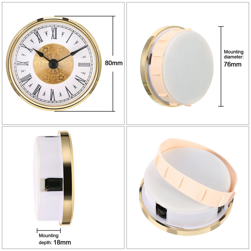 Ceas de birou cu inserții, carcasă din plastic, stil vintage, imprimare logo disponibilă, personalizare