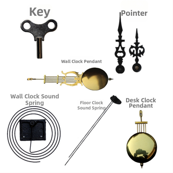 Stalo laikrodis su mechanine pavara, Polar Star mechanizmas, metalinis korpusas, metalinis ciferblatas, analoginis rodiklis