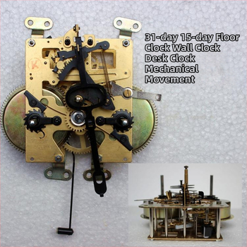 Stalo laikrodis su mechanine pavara, Polar Star mechanizmas, metalinis korpusas, metalinis ciferblatas, analoginis rodiklis