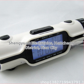 Ceas de alarmă cu afișaj LCD, Ora Mondială, Alimentat cu baterii, Carcasă din plastic, cadran PVC