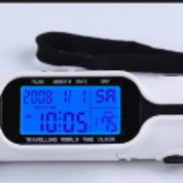 Ceas de alarmă cu afișaj LCD, Ora Mondială, Alimentat cu baterii, Carcasă din plastic, cadran PVC