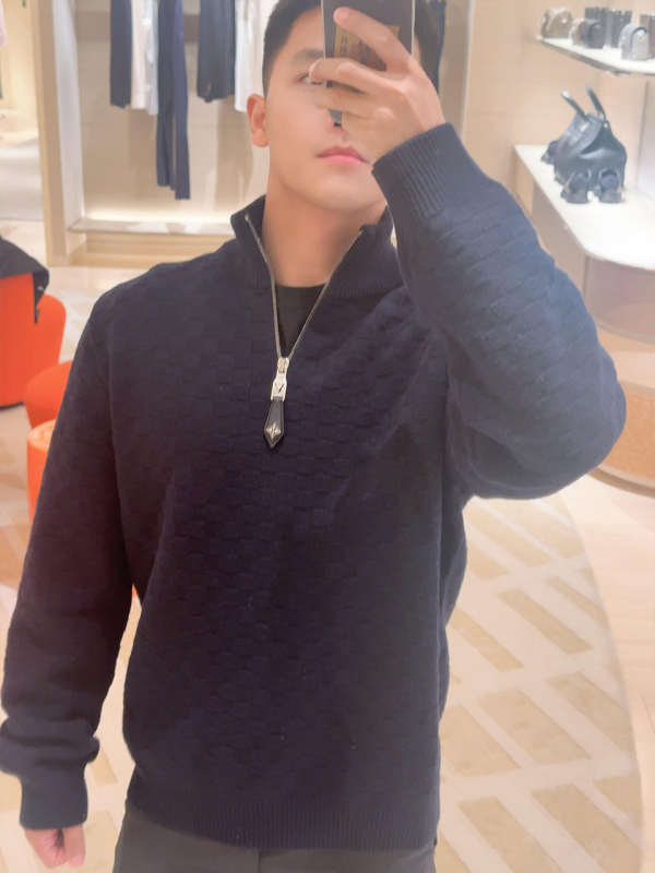 Πλεκτό cardigan με καρό μοτίβο, μισό φερμουάρ και ψηλό γιακά, στενή γραμμή, 65% μαλλί