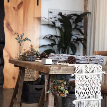 Nordic Bohemian asztalterítő futó – 92% pamut, 8% poliészter, geometriai absztrakt minta, személyre szabás elérhető