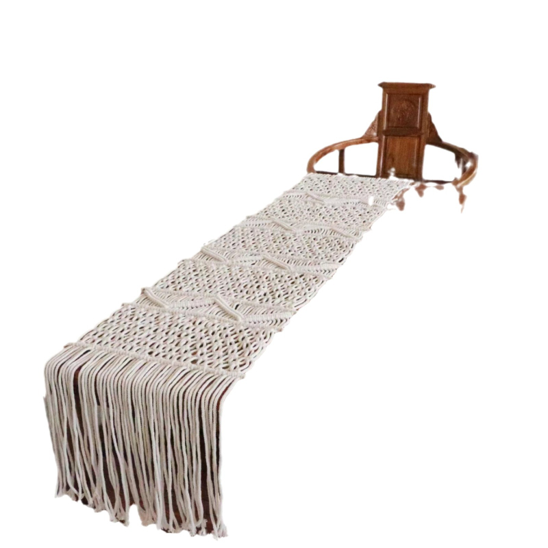 Nordic Bohemian asztalterítő futó – 92% pamut, 8% poliészter, geometriai absztrakt minta, személyre szabás elérhető