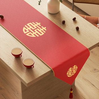 Флаг за маса – ленено платно, 90% лен, сватбен стил, празничен модел, персонализирано