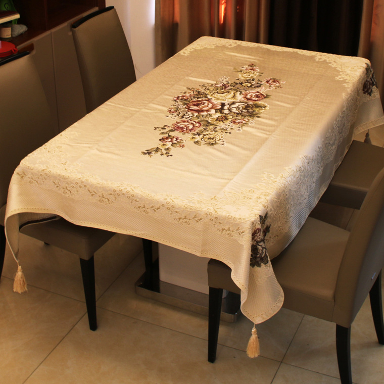 Флаг за маса от смесена тъкан (75% полиестер, 25% полипропилен), рисунка на растения и цветя, персонализирана обработка, подходящ за дневна и спалня