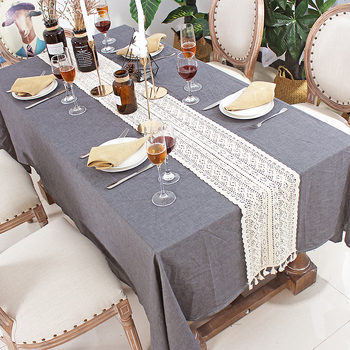 Table runner - памук, геометричен модел, ретро стил, Yuluoyuluo, код Tr609-2