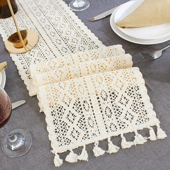 Table runner - памук, геометричен модел, ретро стил, Yuluoyuluo, код Tr609-2