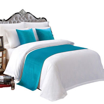 Runner de pat hotelier cu model în dungi, din poliester, stil japonez, personalizare disponibilă, imprimare logo