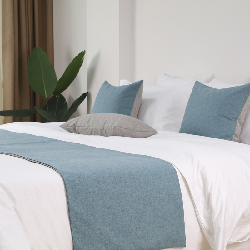 Viešbučio lovos krašto kilpelė ir pagalvių užvalkalų rinkinys, poliesteris, šiuolaikinis minimalistinis stilius, logotipo atspaudas, pritaikymas įmanomas