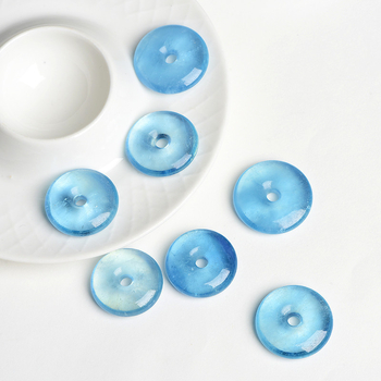 Akvamarin geometriai alakú medálos nyaklánc, polírozott felülettel, eredetű Lianyungang, 2024 tavasz