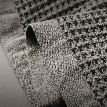 Pătură din bumbac cu textură waffle, 50/50 bumbac-poliester, 800 g, primăvară-toamnă, personalizabilă, stil modern minimalist