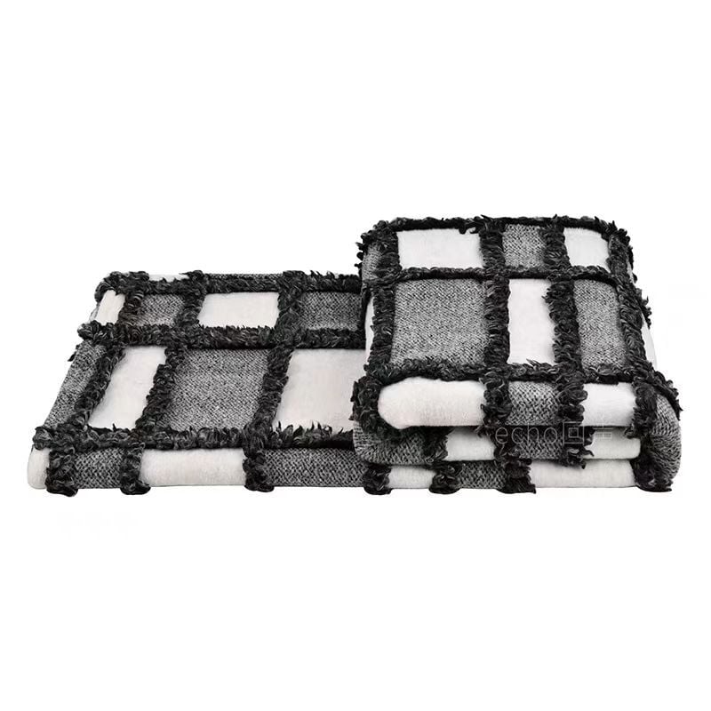 Полиэстерова завивка за легла и дивани, за моделни стаи и хотели, кариран плат, 380 г/м², пролетно–есенен сезон, персонализираема, свиване 3%