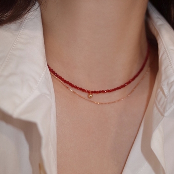 BYG kristály nyaklánc golyó lánccal, 31–40 cm