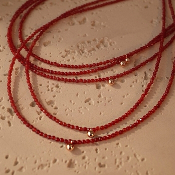 BYG kristály nyaklánc golyó lánccal, 31–40 cm