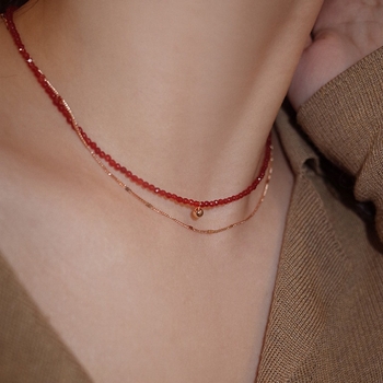 BYG kristály nyaklánc golyó lánccal, 31–40 cm