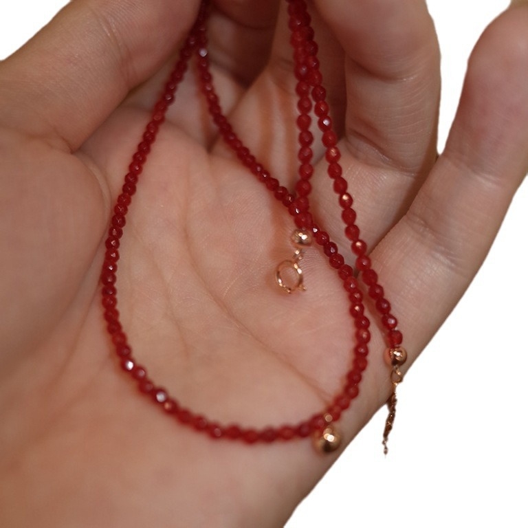 BYG kristály nyaklánc golyó lánccal, 31–40 cm