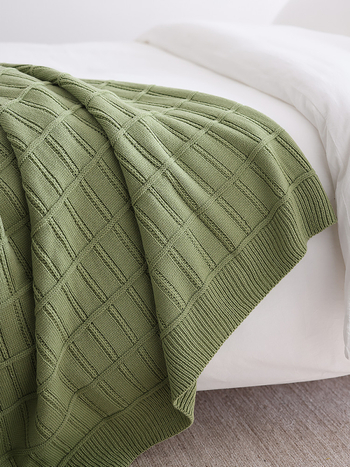 Pătură tricotată în stil american, groasă, acrilic, 300–499 g, pentru toate sezoanele