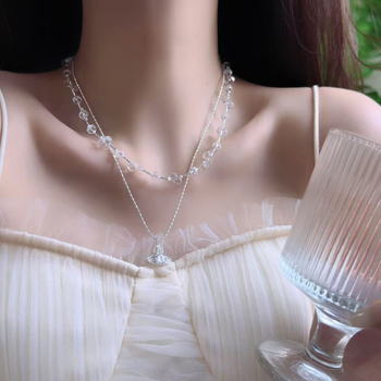 Sea of Flame geometriás nyaklánc ötvözetből, elektroplakálás, kulcscsont-lánc, medál vegyes kövekkel