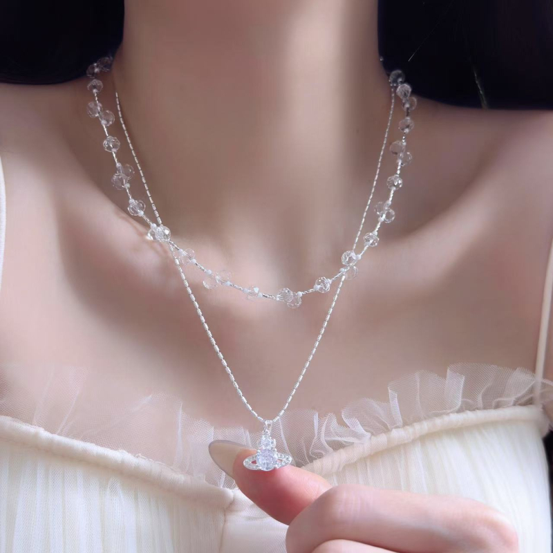 Sea of Flame geometriás nyaklánc ötvözetből, elektroplakálás, kulcscsont-lánc, medál vegyes kövekkel