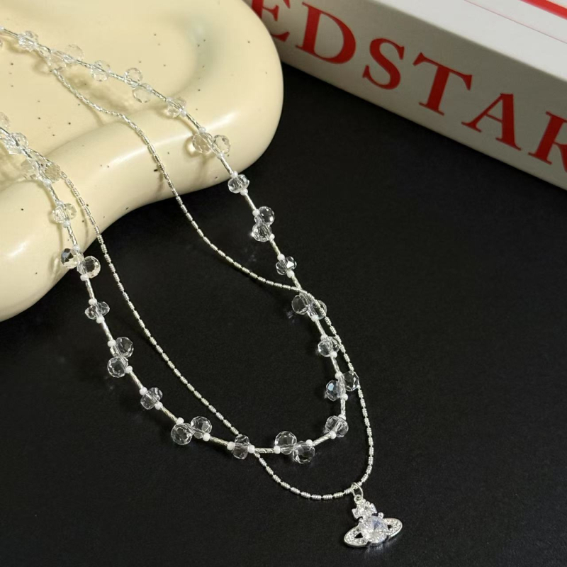 Sea of Flame geometriás nyaklánc ötvözetből, elektroplakálás, kulcscsont-lánc, medál vegyes kövekkel