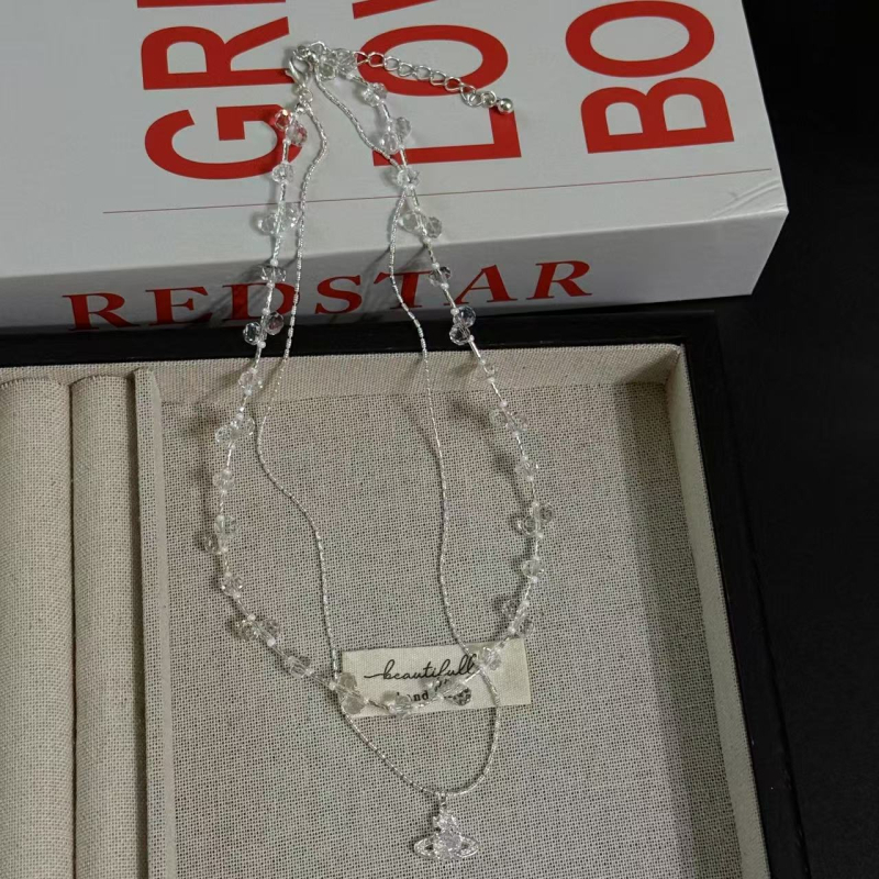 Sea of Flame geometriás nyaklánc ötvözetből, elektroplakálás, kulcscsont-lánc, medál vegyes kövekkel