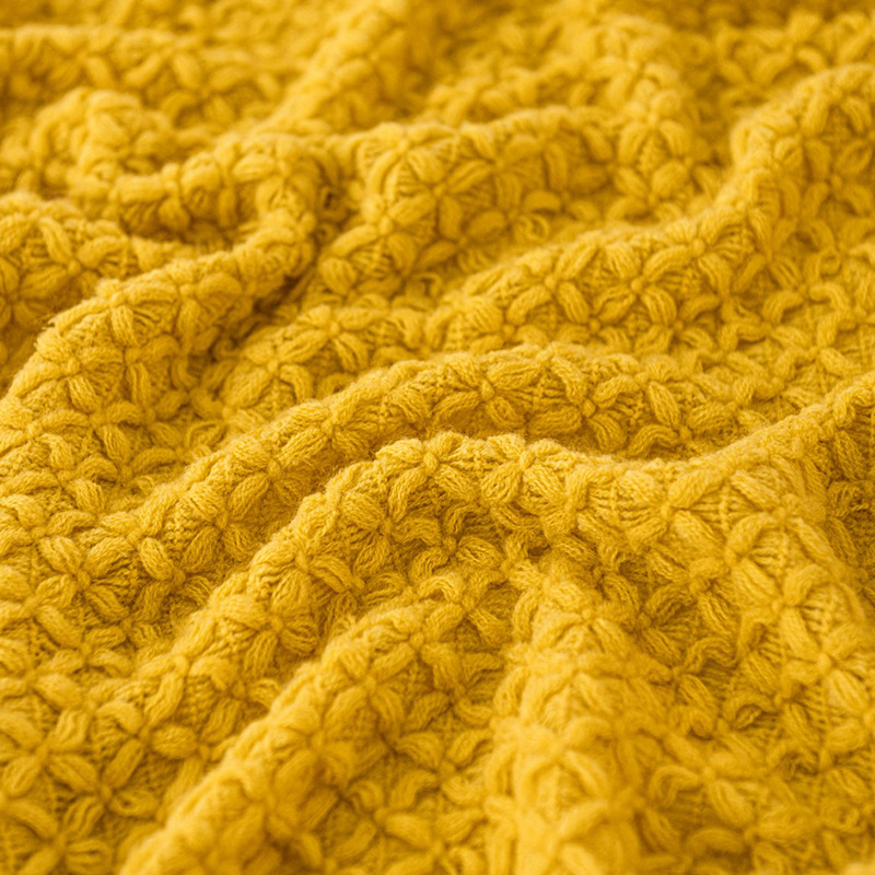 Morandi cuvertură tricotată - fibră acrilică premium, 800–999 g, model plante și flori, pentru toate sezoanele, stil lux ușor