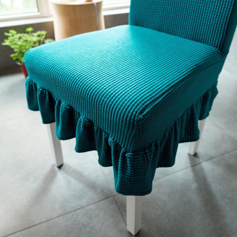 Husă pentru scaun de dining, elastică, într-o singură bucată (poliester; rezistentă la uzură; anti-zgârieturi pentru pisici; model în carouri; stil minimalist)