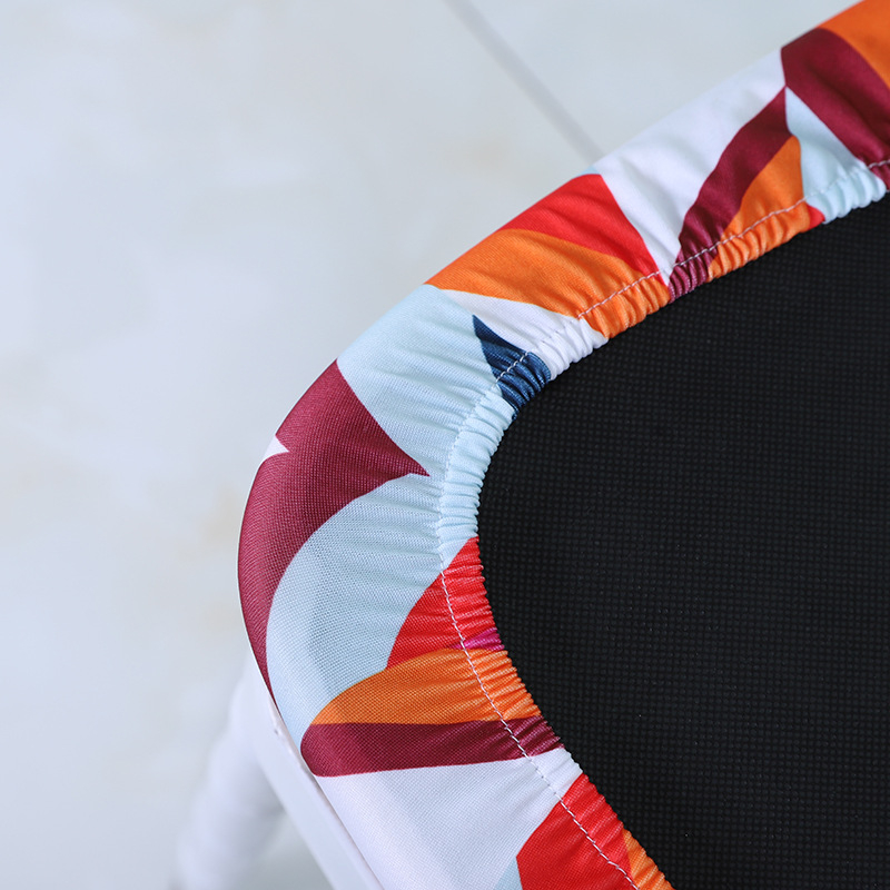 Husă imprimată pentru pernă de șezut din mătase de lapte și bumbac - formă rotundă - anti-alunecare - protecție împotriva prafului - stil modern minimalist