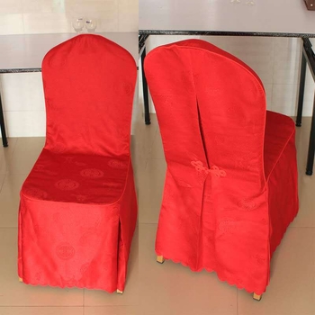 Husa de scaun jacquard din poliester-bumbac, 100% fibră poliester, stil nunți, pentru uz hotelier, model flori/iarbă/frunze