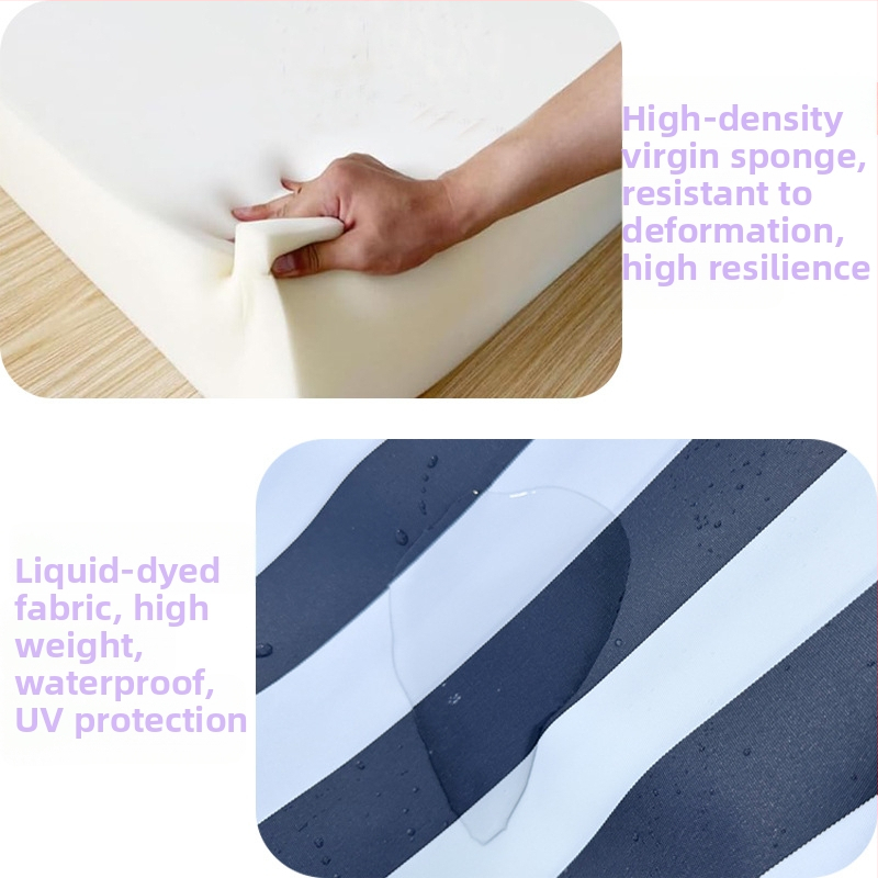 Išorinis sėdynės pagalvės užvalkalas paplūdimių kėdėms - PVC medžiaga, 40D putų užpildas, užpildo kiekis 30–40%, tinkamas vienvietei sofai, modernus paprastas stilius