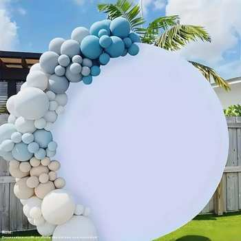 Vestuvinių kėdžių dangų komplektas su elastine geležine arkos atrama ir apskritu foniniu audiniu — poliesteris, Cerotich