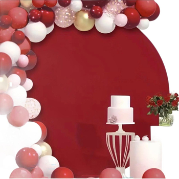 Vestuvinių kėdžių dangų komplektas su elastine geležine arkos atrama ir apskritu foniniu audiniu — poliesteris, Cerotich