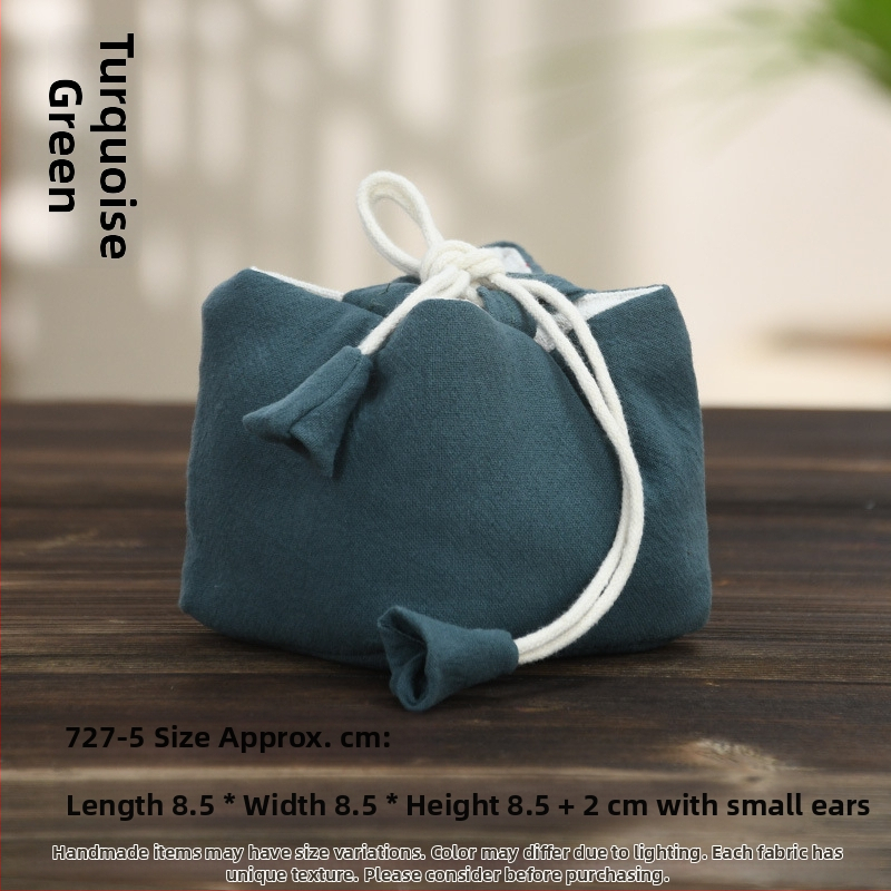 Teaceremónia kiegészítő készlet vászon tároló tasakkal, logó nyomtatott, Ten brocade, 30–70 g, OPP csomagolás