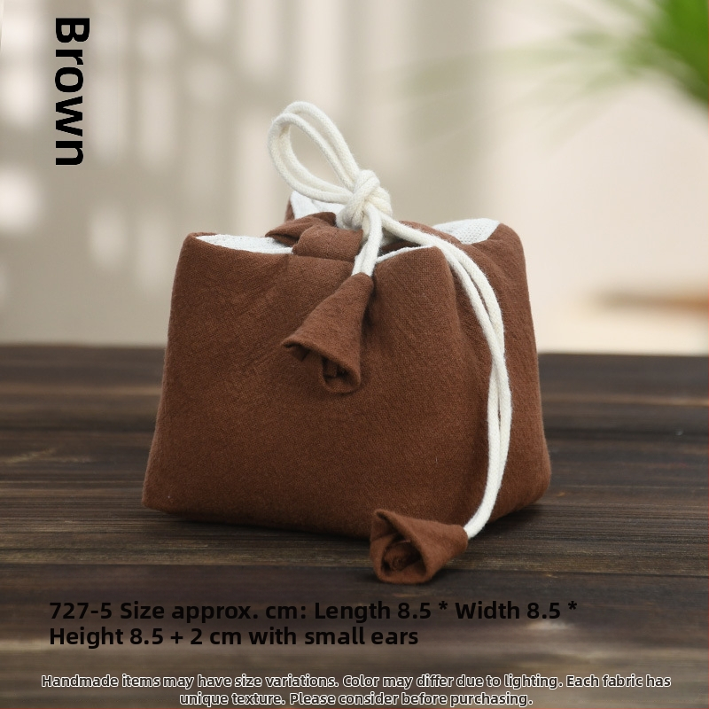 Teaceremónia kiegészítő készlet vászon tároló tasakkal, logó nyomtatott, Ten brocade, 30–70 g, OPP csomagolás